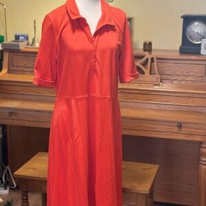 Lands' End Vibrant Red Midi Dress